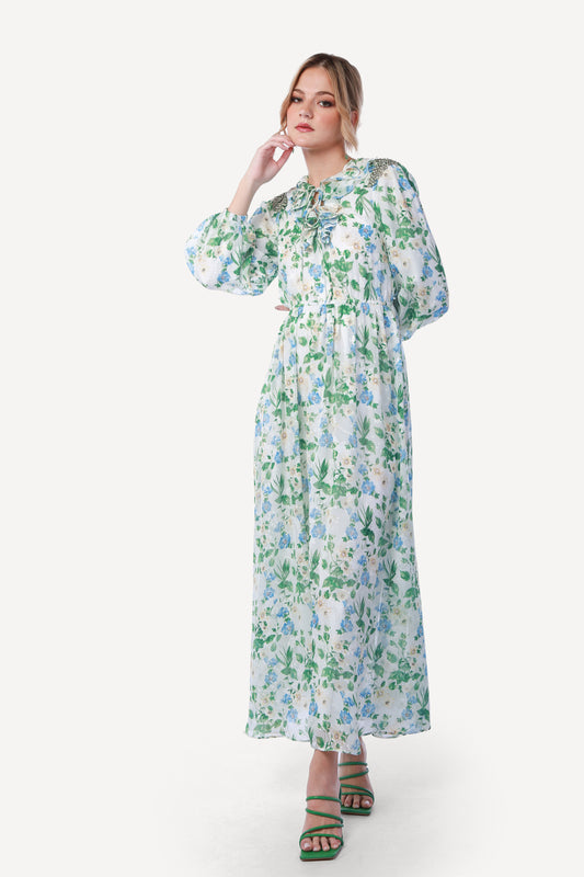 2343003- Floral Print Maxi Dress