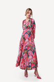 2343009- Printed Pleated Maxi Dress