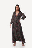 2343011- Long Sleeve Wrap Maxi Dress