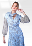 2343001- Poplin Sleeve Maxi Wrap Dress