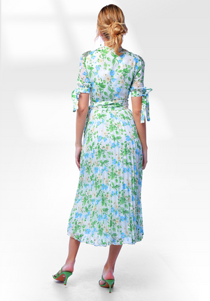 2306006-  Floral Print Wrap Dress