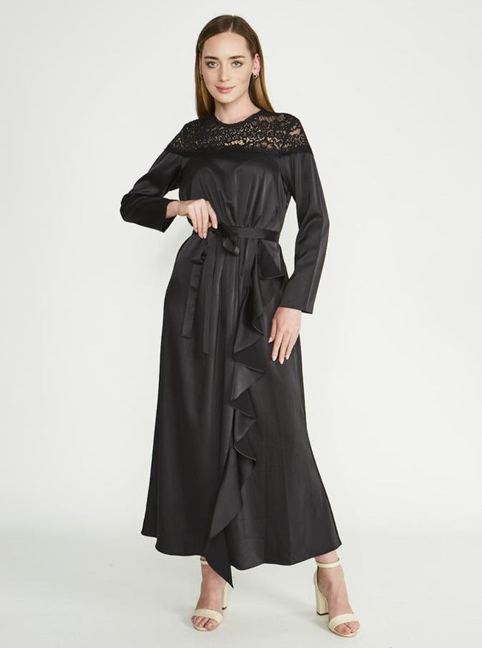 2105038- Lace Top Maxi Dress - Montania Shop